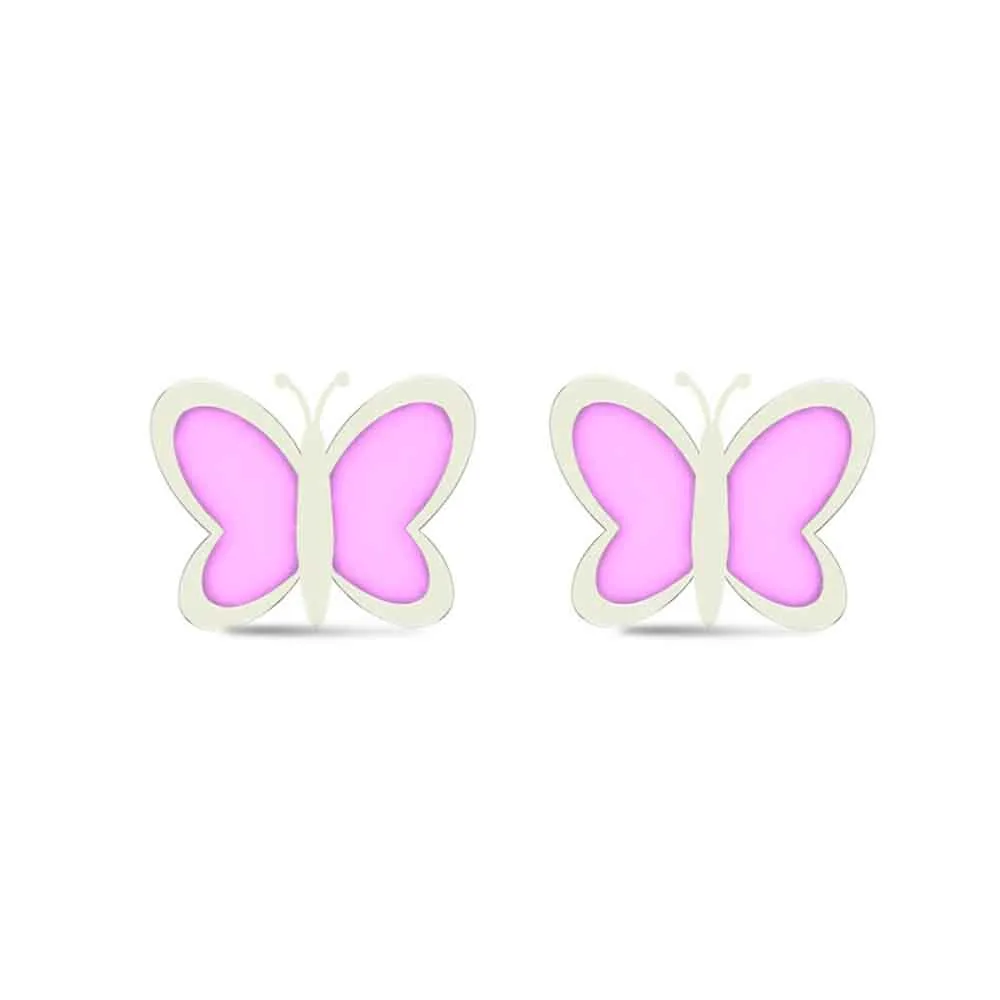 18k Butterfly Rose Gold Stud Earrings for Kids and Teen Girls 18k Butterfly Rose Gold Stud Earrings for Kids and Teen Girls