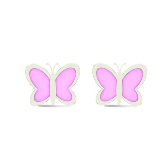 18k Butterfly Rose Gold Stud Earrings for Kids and Teen Girls 18k Butterfly Rose Gold Stud Earrings for Kids and Teen Girls