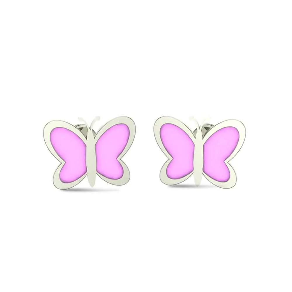 18k Butterfly Rose Gold Stud Earrings for Kids and Teen Girls 18k Butterfly Rose Gold Stud Earrings for Kids and Teen Girls