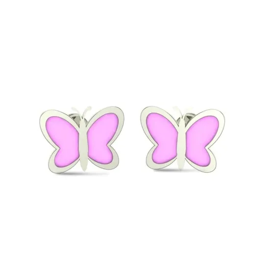 18k Butterfly Rose Gold Stud Earrings for Kids and Teen Girls 18k Butterfly Rose Gold Stud Earrings for Kids and Teen Girls
