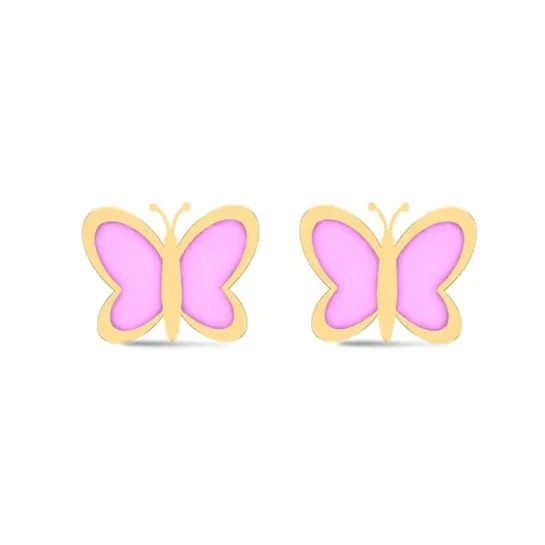 18k Butterfly Rose Gold Stud Earrings for Kids and Teen Girls 18k Butterfly Rose Gold Stud Earrings for Kids and Teen Girls