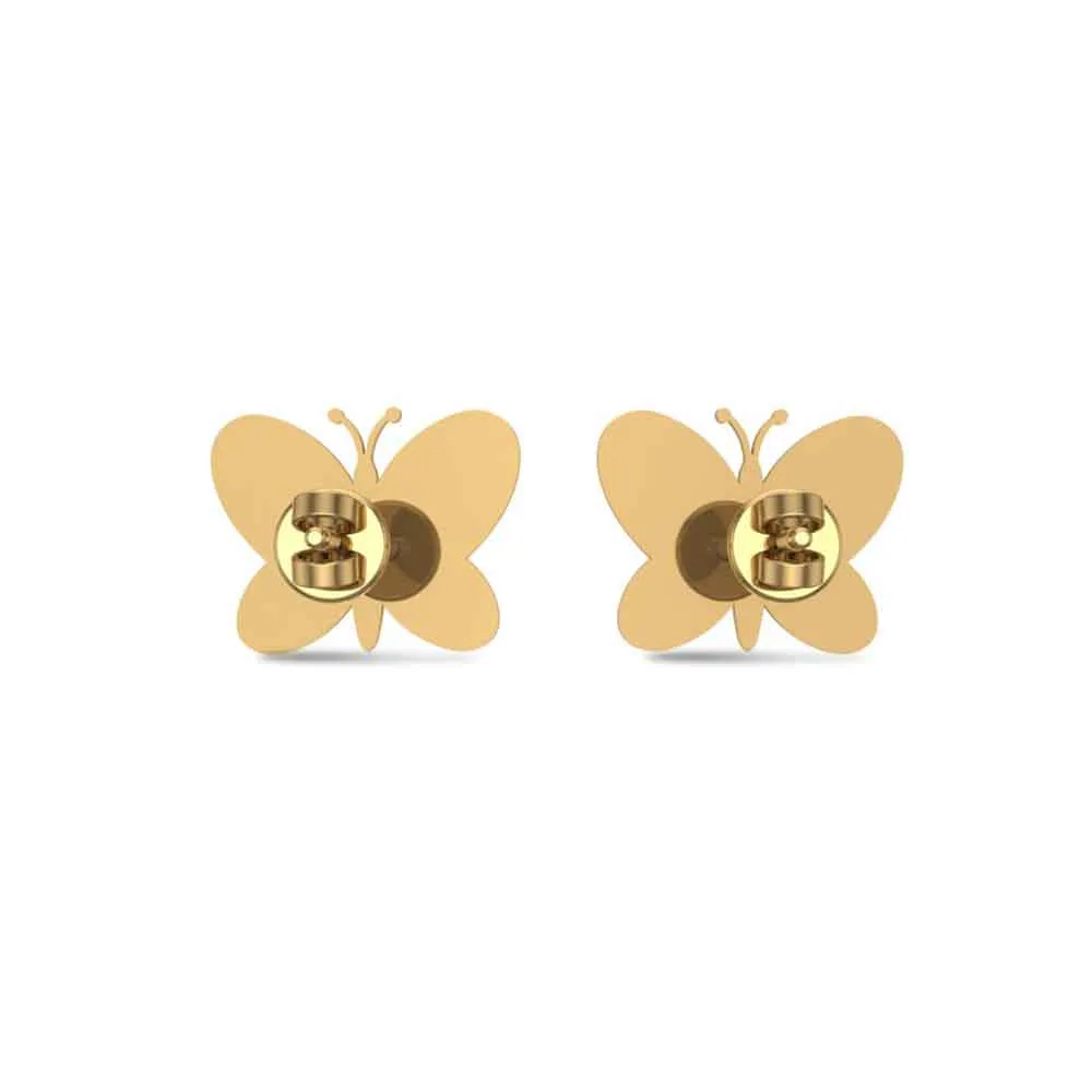 18k Butterfly Rose Gold Stud Earrings for Kids and Teen Girls 18k Butterfly Rose Gold Stud Earrings for Kids and Teen Girls