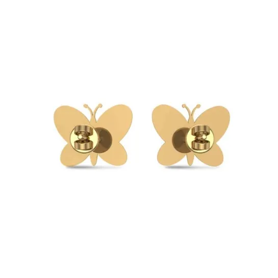 18k Butterfly Rose Gold Stud Earrings for Kids and Teen Girls 18k Butterfly Rose Gold Stud Earrings for Kids and Teen Girls