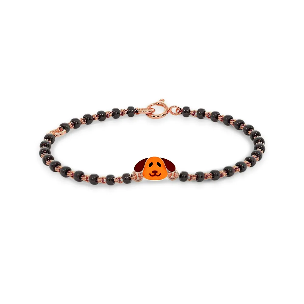 Cute Puppy 18k White Gold Enamel Kid Nazaria Bracelet Cute Puppy 18k White Gold Enamel Kid Nazaria Bracelet