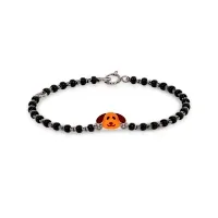 Cute Puppy 18k White Gold Enamel Kid Nazaria Bracelet