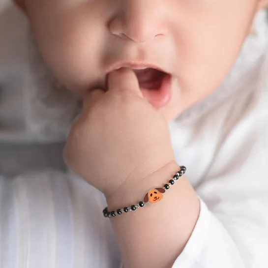 Cute Puppy 18k White Gold Enamel Kid Nazaria Bracelet Cute Puppy 18k White Gold Enamel Kid Nazaria Bracelet