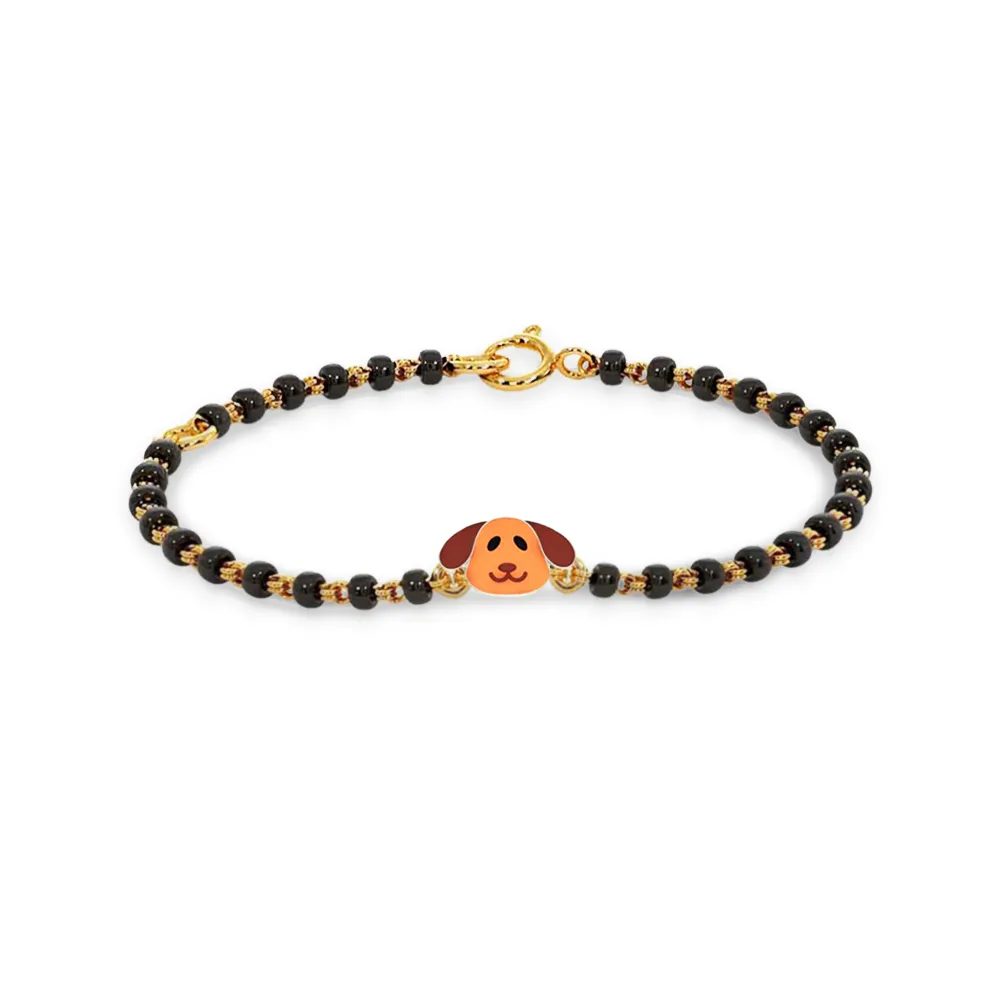 Cute Puppy 18k White Gold Enamel Kid Nazaria Bracelet Cute Puppy 18k White Gold Enamel Kid Nazaria Bracelet