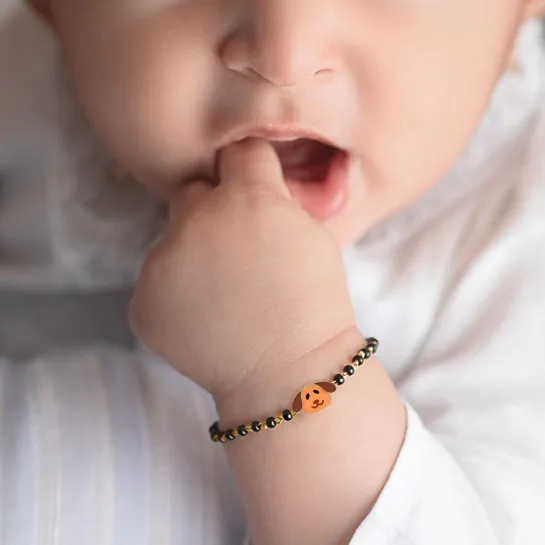 Cute Puppy 18k White Gold Enamel Kid Nazaria Bracelet Cute Puppy 18k White Gold Enamel Kid Nazaria Bracelet