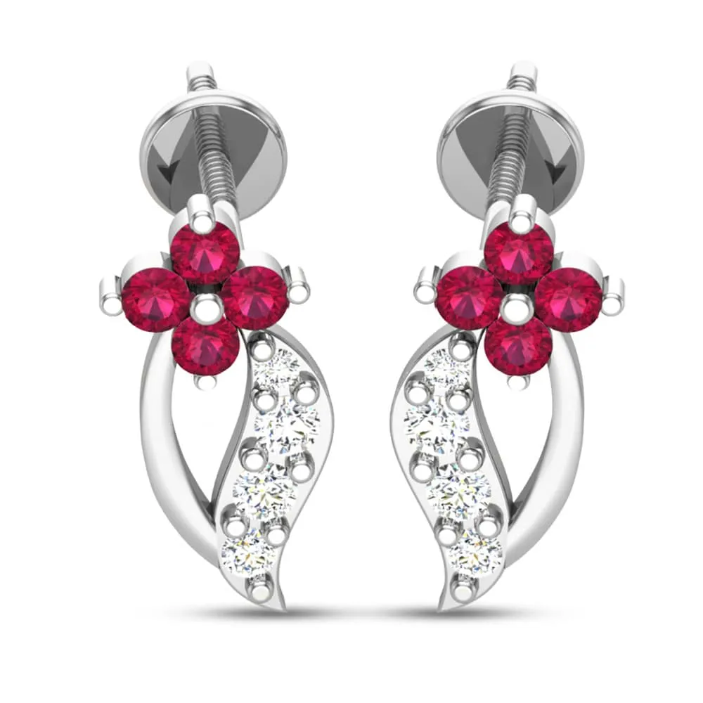 Eena White Gold Stud Earrings Eena White Gold Stud Earrings