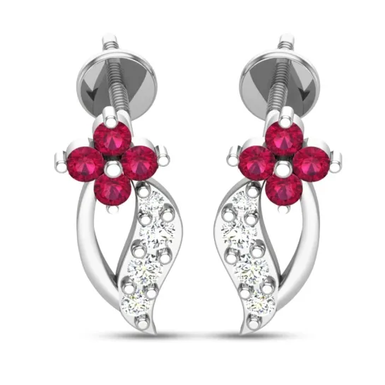 Eena White Gold Stud Earrings Eena White Gold Stud Earrings
