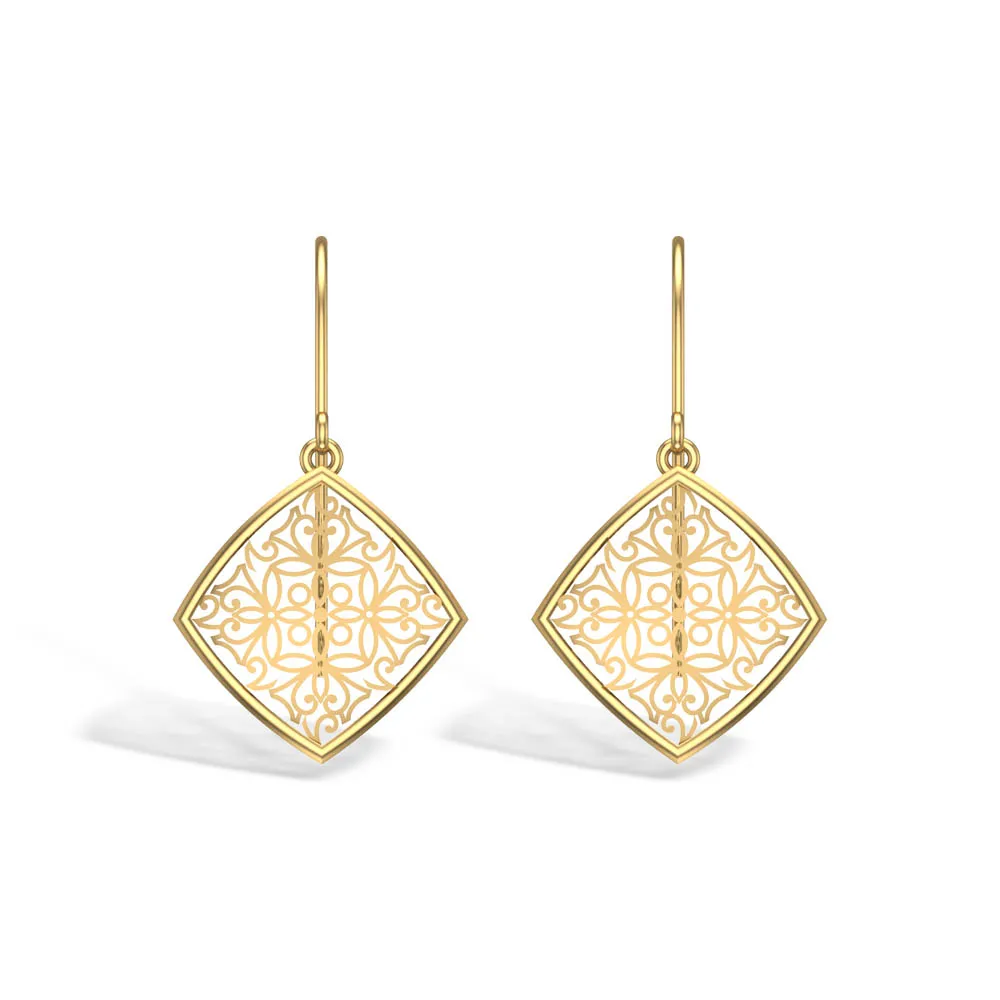 Jiva White Gold Drop Earrings Jiva White Gold Drop Earrings