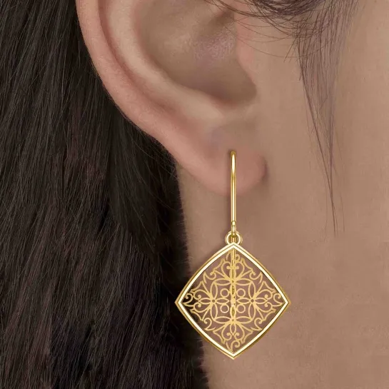 Jiva White Gold Drop Earrings Jiva White Gold Drop Earrings