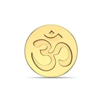 Dishis 24k(999) Yellow Gold Om 1 gm Coin