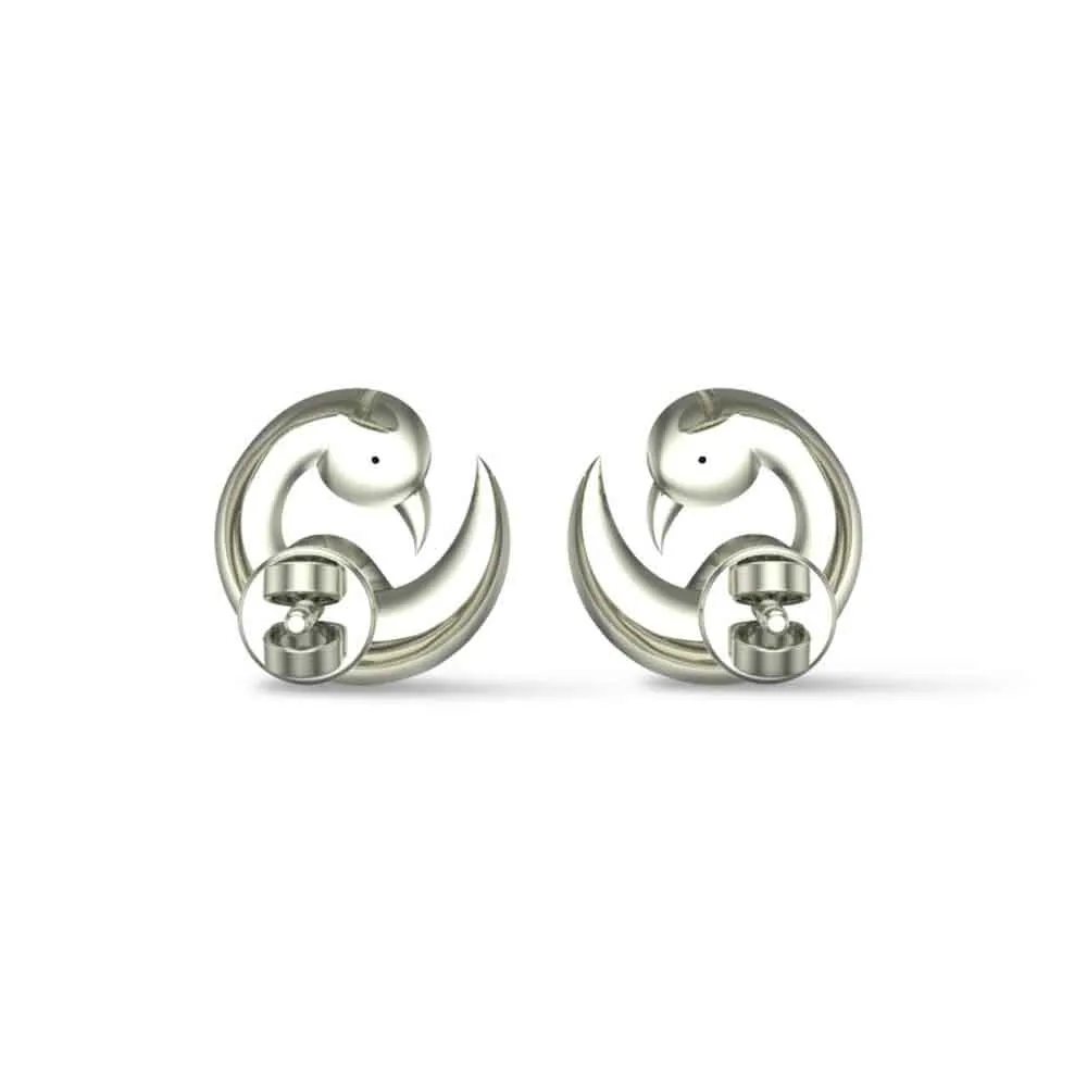 Yellow Gold Peacock 18k Stud Earrings for Kids and girls Yellow Gold Peacock 18k Stud Earrings for Kids and girls
