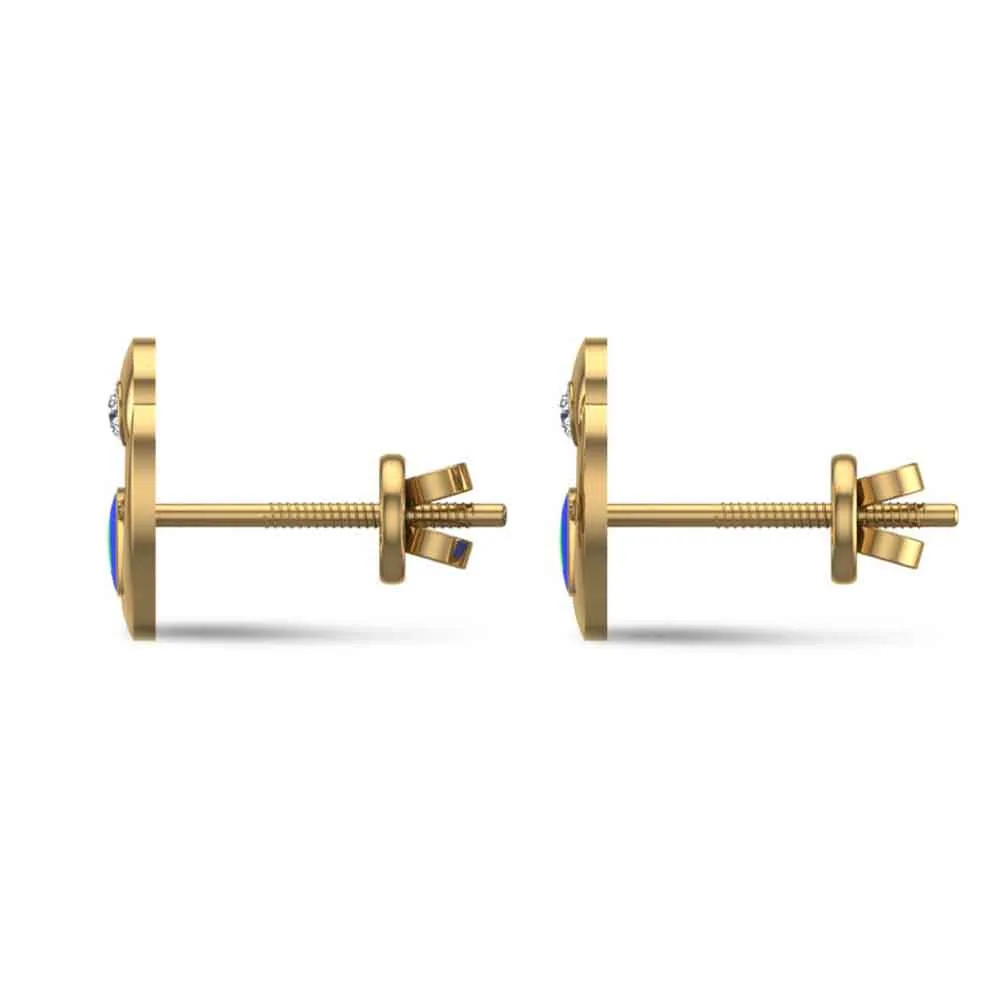 Yellow Gold Peacock 18k Stud Earrings for Kids and girls Yellow Gold Peacock 18k Stud Earrings for Kids and girls