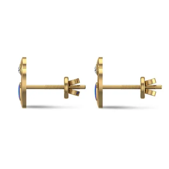 Yellow Gold Peacock 18k Stud Earrings for Kids and girls Yellow Gold Peacock 18k Stud Earrings for Kids and girls
