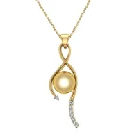 Ivy Pearl Gold and Diamond Pendant 