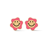 Smile 18k Yellow Gold Stud Earrings for kids and Teen girls