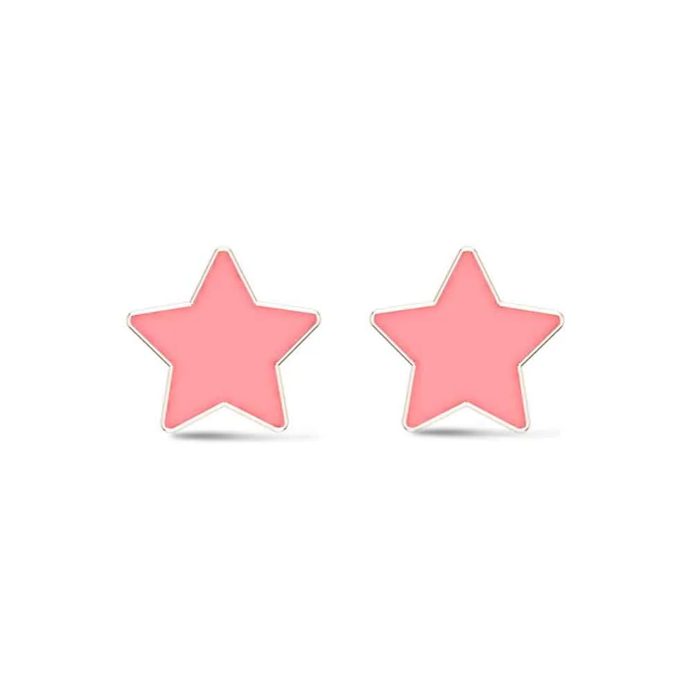 Star 18k White Gold Stud Earrings for Kids and Teen Girls Star 18k White Gold Stud Earrings for Kids and Teen Girls