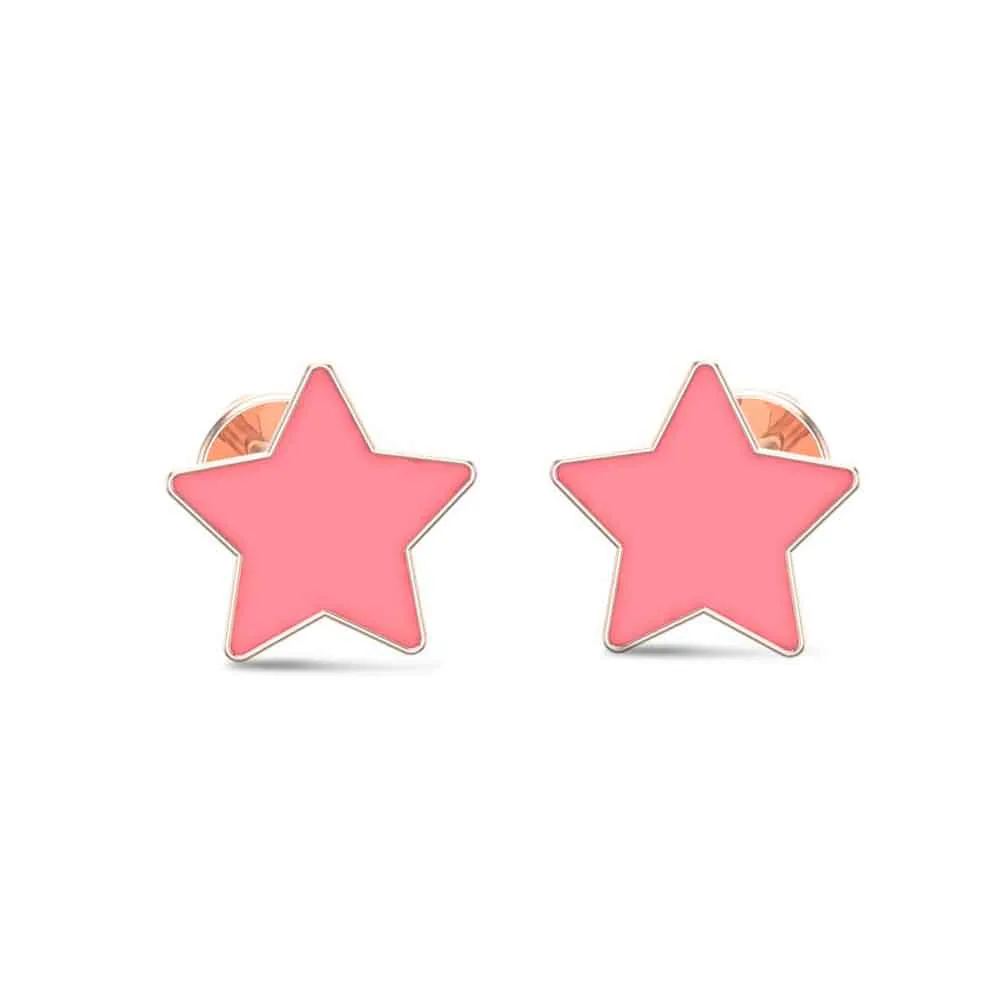 Star 18k White Gold Stud Earrings for Kids and Teen Girls Star 18k White Gold Stud Earrings for Kids and Teen Girls