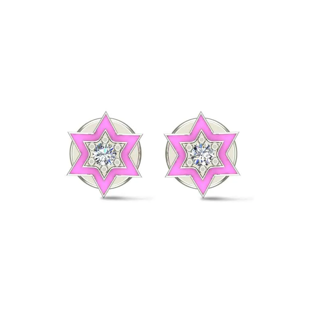 Star 18k Yellow Gold Diamond Stud Earrings for Kids and Teen Girls Star 18k Yellow Gold Diamond Stud Earrings for Kids and Teen Girls