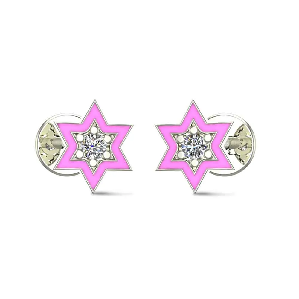 Star 18k Yellow Gold Diamond Stud Earrings for Kids and Teen Girls Star 18k Yellow Gold Diamond Stud Earrings for Kids and Teen Girls