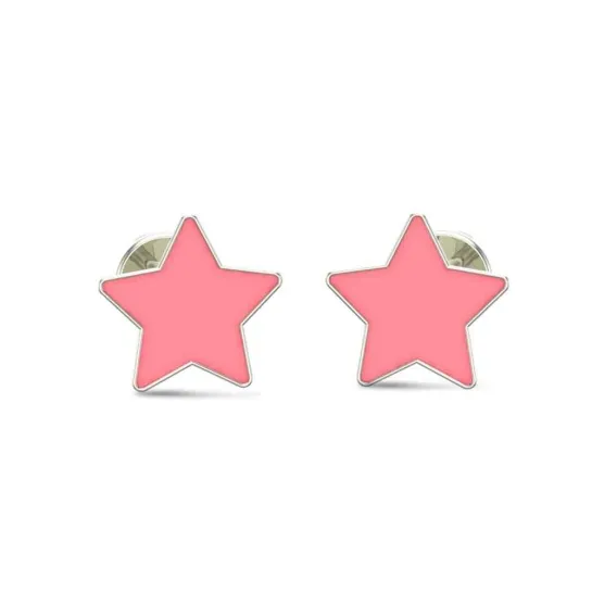 Star 18k White Gold Stud Earrings for Kids and Teen Girls Star 18k White Gold Stud Earrings for Kids and Teen Girls