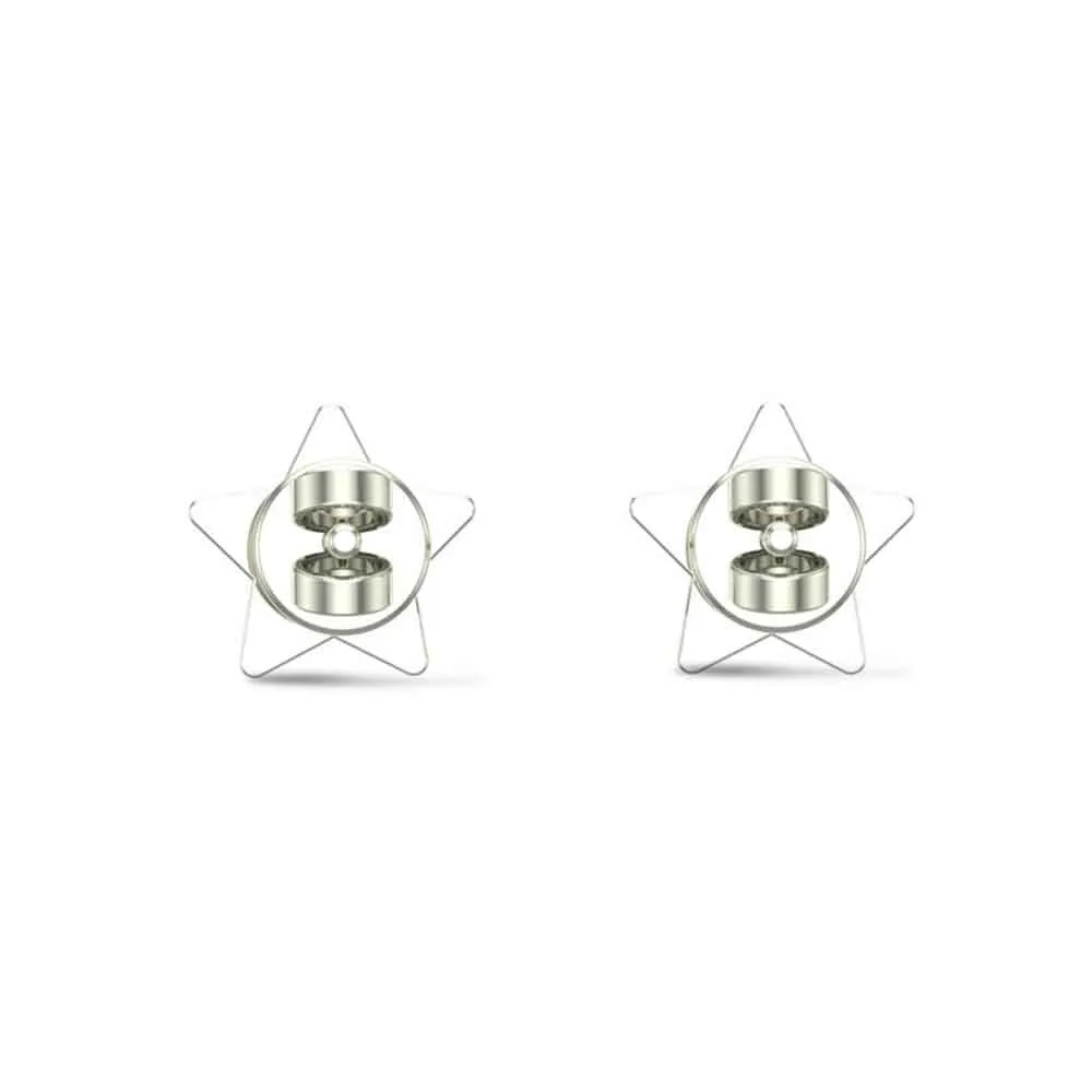 Star 18k White Gold Stud Earrings for Kids and Teen Girls Star 18k White Gold Stud Earrings for Kids and Teen Girls