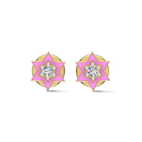 Star 18k Yellow Gold Diamond Stud Earrings for Kids and Teen Girls Star 18k Yellow Gold Diamond Stud Earrings for Kids and Teen Girls