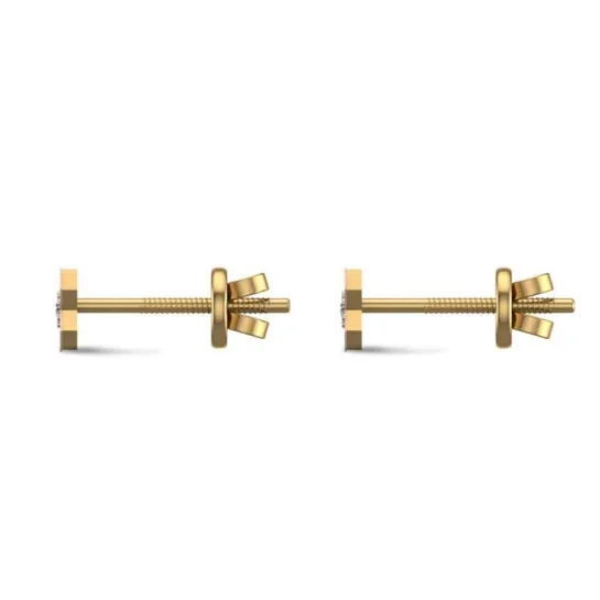 Star 18k Yellow Gold Diamond Stud Earrings for Kids and Teen Girls Star 18k Yellow Gold Diamond Stud Earrings for Kids and Teen Girls