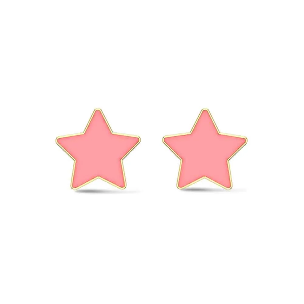 Star 18k White Gold Stud Earrings for Kids and Teen Girls Star 18k White Gold Stud Earrings for Kids and Teen Girls