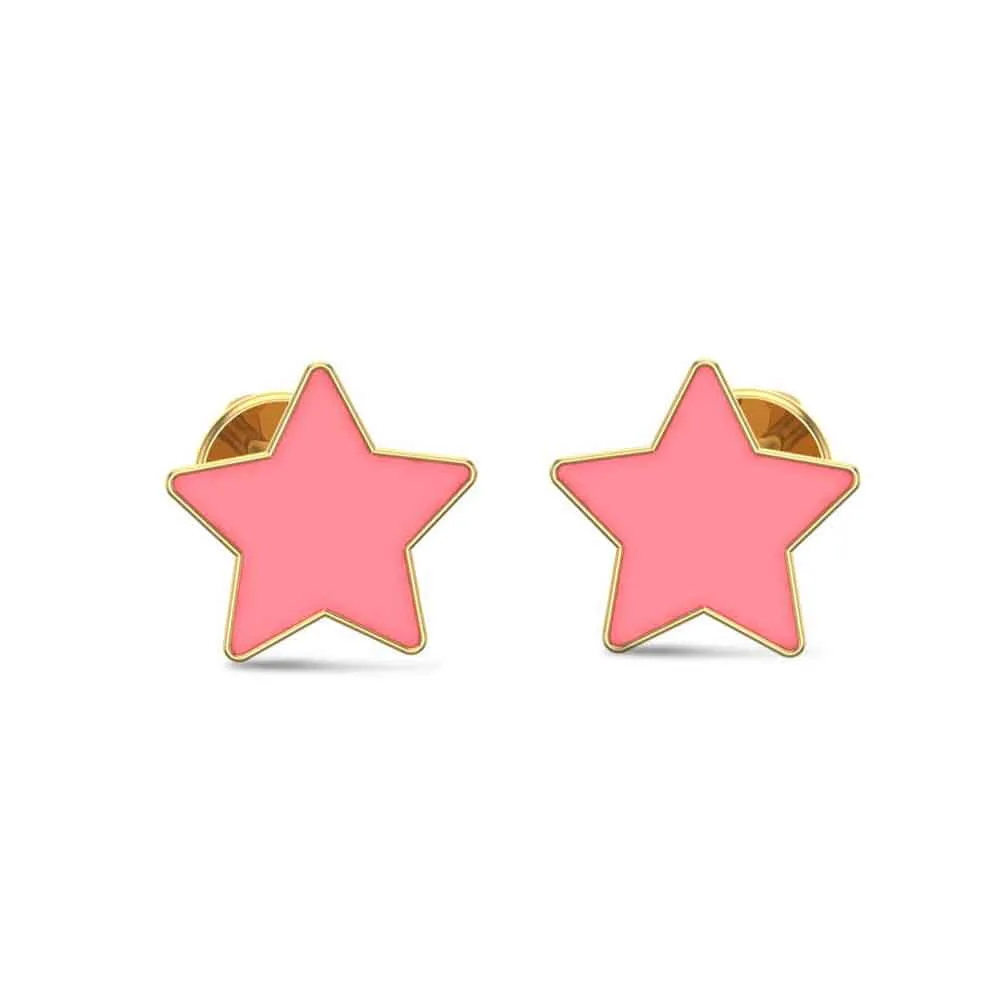 Star 18k White Gold Stud Earrings for Kids and Teen Girls Star 18k White Gold Stud Earrings for Kids and Teen Girls