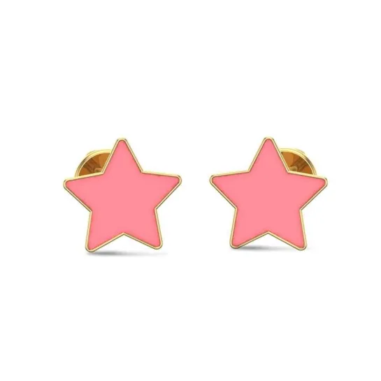 Star 18k White Gold Stud Earrings for Kids and Teen Girls Star 18k White Gold Stud Earrings for Kids and Teen Girls